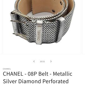 CHANEL Metallic Silver Belt